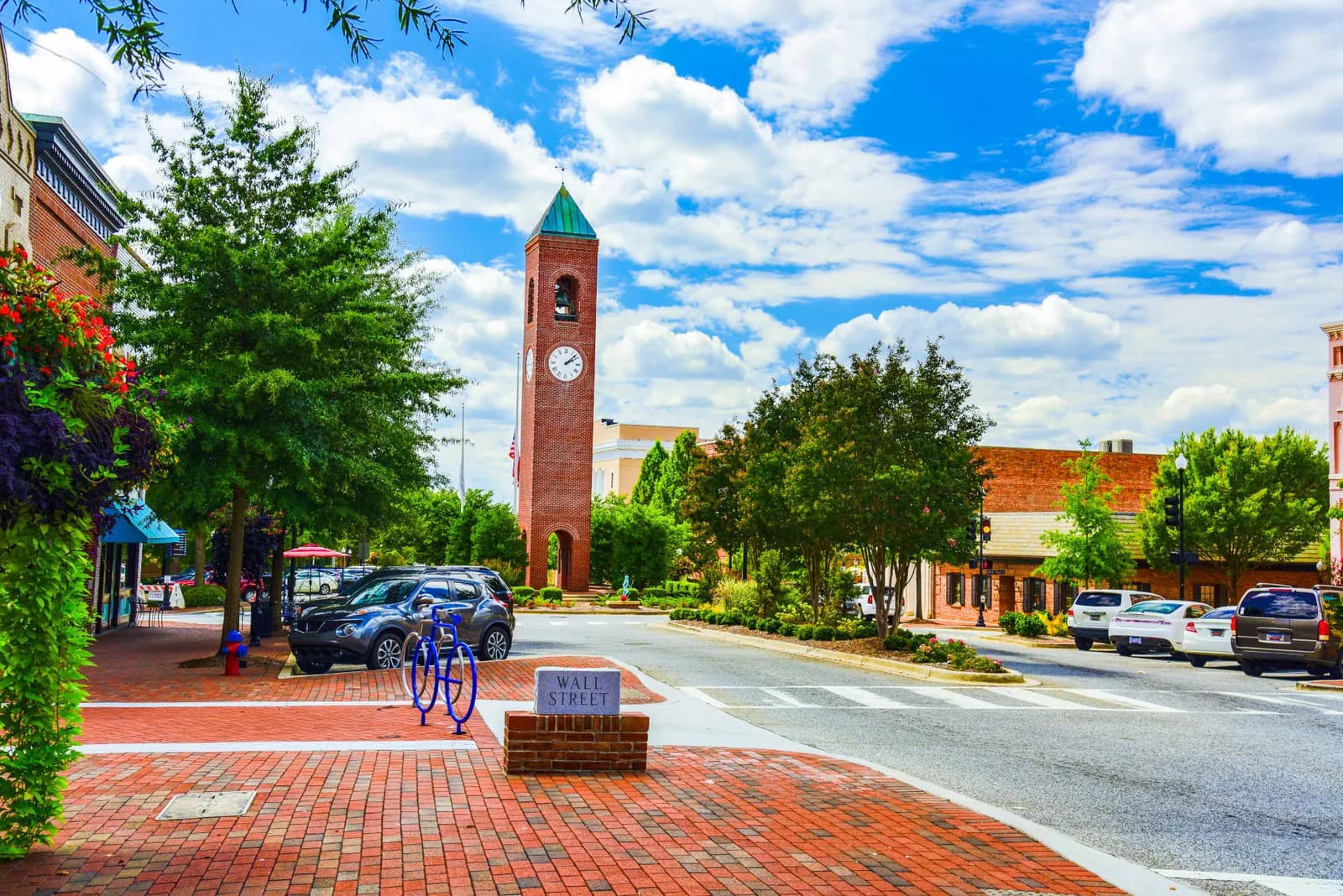 Clock tower on Main Street in downtown Spartanburg, SC