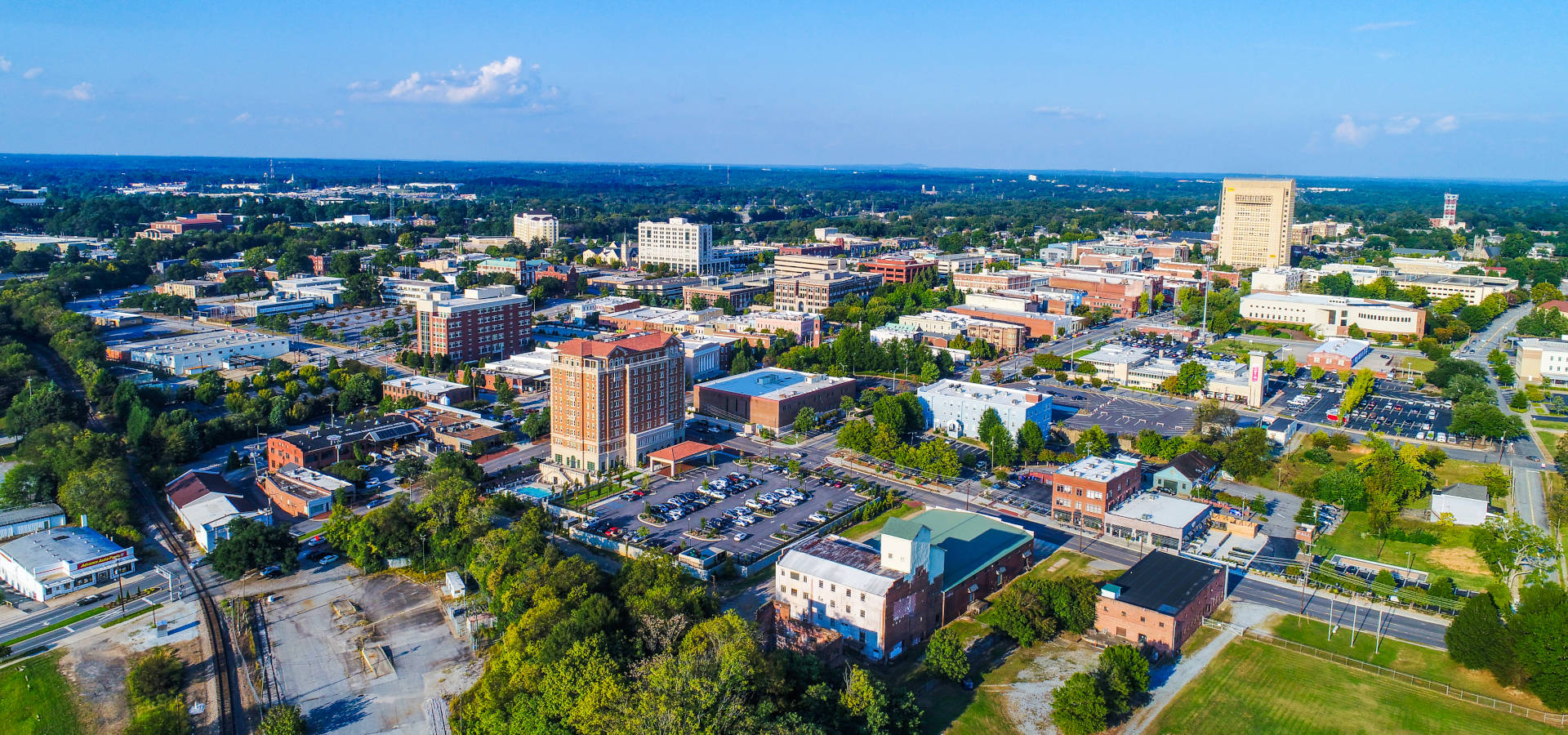 eminent domain - Drone aerial photo of the City of Spartanburg