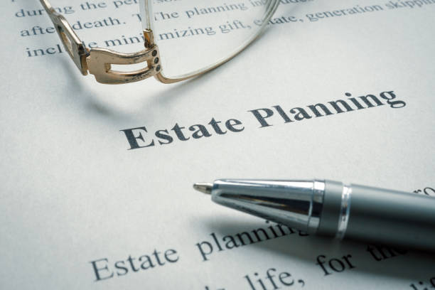 Estate Planning document with reading glasses and a pen